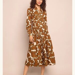 Cara Cara Cameron Dress Color: Mystic Flora Olive